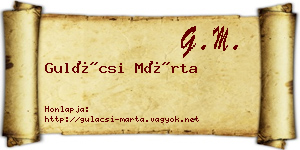 Gulácsi Márta névjegykártya